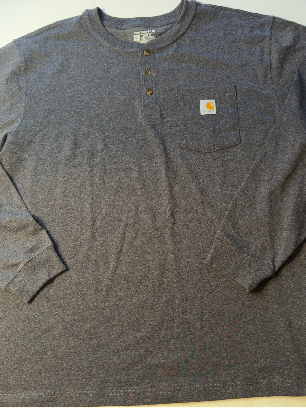 NWOT Carhartt Loose Fit Shirt Mens 2XL Charcoal Long‎ Sleeve Workwear (KB11)